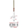 5/32" Diameter Copper Blind Rivet with Brass Mandrel, Dome Head,