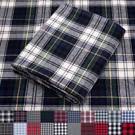 Pico Textiles 1 Yard Green, White, and Blue Tartan Plaid Flannel Fabric - 60" Wide - 100% Cotton - Sold by The Yard - for Shirts, Scarves, Pajamas & Receiving Blankets