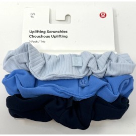 Lululemon Uplifting Scrunchies 3 Pack Hair Ties   Navy Light Blue    One Size