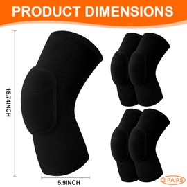 Hercicy 2 Pairs Extra-long Volleyball Knee Pads Soft Breathable Knee Pads for Men Women Leg Brace for Volleyball Football Dance Yoga Tennis Running Cycling Workout Climbing