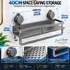 Suction Cup Bathroom Shelf for Shower Storage – 40cm Gray