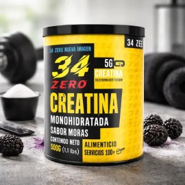 Creatina Monohidratada 34 Zero En Polvo 500g Varios Sabores                                                                                           