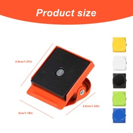 AMONENZ Pack of 12 Magnets with Clip, 31 mm Scratch-Free Magnetic Clips, Metal Locking Clips, Square Round, 6 Colours, for Refrigerators, Whiteboards, Seals