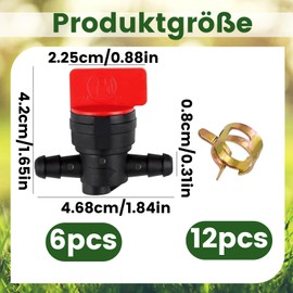 1/4 Zoll Inline Benzinhahn Für Kleine Motoren Benzinverschlussventil Für Gartengeräte Schneefräsen Kraftstoffabschaltung Für Motorsägen Kompatibel Mit Briggs And Stratton 698183 493960 494768rasenmähe