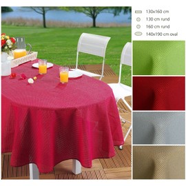 EMHELLE Garden Tablecloth Balcony Patio Round Oval Square Outdoor Indoor (Red, 140 x 190 Oval)