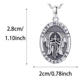 Fashion Jewelry ST MICHAEL ANGEL PROTECT ARCHANGEL RELIGIOUS  pendant ITALY Silver 18" Necklace