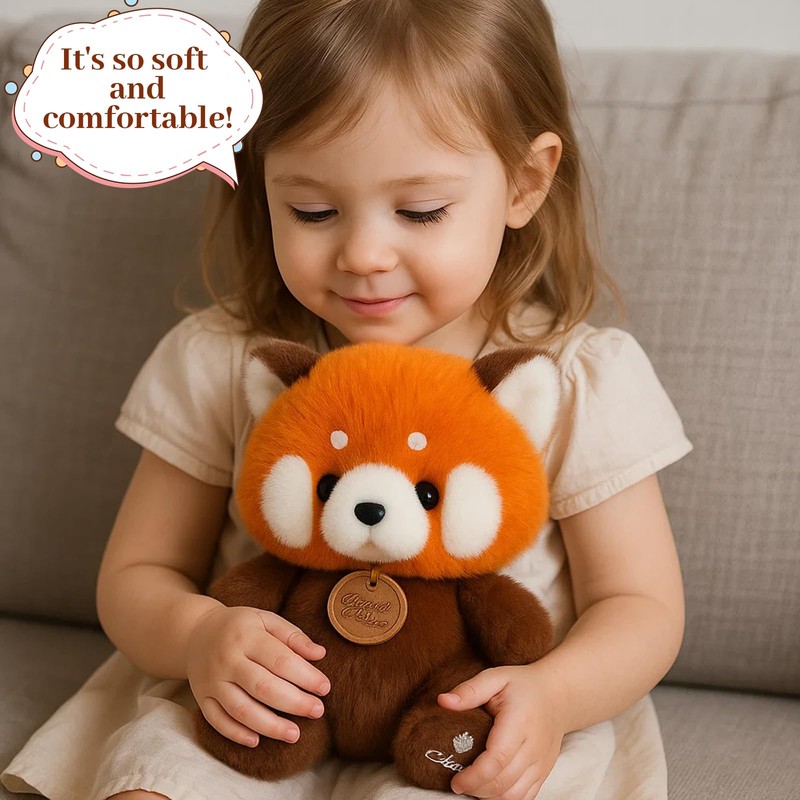 Bodeshis Red Panda Plush, Soft Stuffed Animal Toy, 6.7in Super