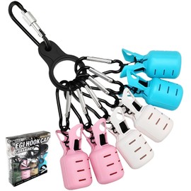 Set of 6, Hook Cover, Safety Cover, Puncture Prevention, Heavy Duty ABS, Carabiner Included, Squid Fishing, Squid Fishing, Squid Fishing, Egg Fishing, Shore Fishing, Lure Accessories (Pink)