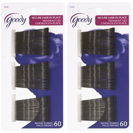 Goody Bobby Pins, 2" Brown, 60 ct, 2 pk