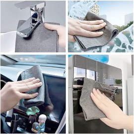 5PCS Thickened Magic Cleaning Cloth, Reuseable Streak Free Microfiber Cloth, Magic Fiber Microfiber Cleaning Cloth, Multipurpose Magic Cloths for Cleaning for Kitchen, Window, Glass, Cars.