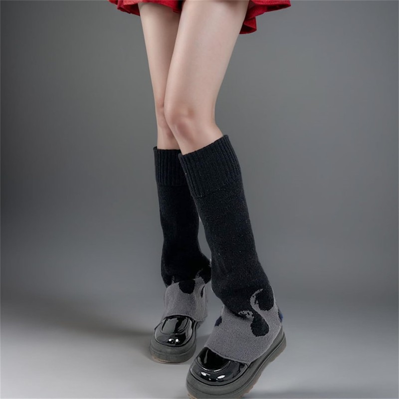 Insgoth Goth Leg Warmers Women Punk Flared Long Grunge Rave