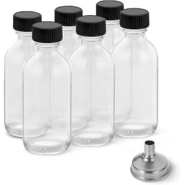 DIDITIME 6 Pack 2 oz Glass Shot Bottles with Caps - Mini Juice & Wellness Jars 60ml