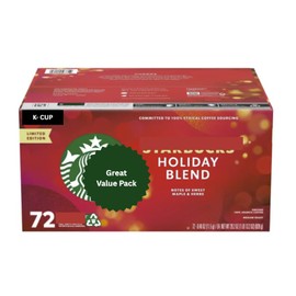 Strbuk's Holiday Blend Medium Roast Coffee K' Cup Pods, Holiday Special, 72 Count Pack