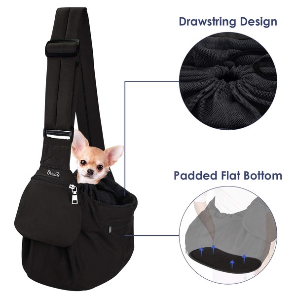 Lukovee Pet Sling Carrier, Dog Papoose Hand Free Puppy Cat