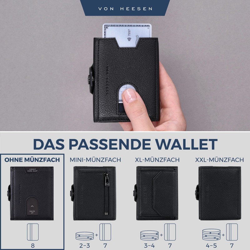 VON HEESEN Credit Card Holder Credit Card Holder, black, Without