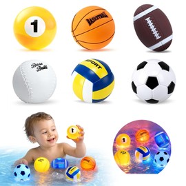 Baby Bath Toys,Bath Toy for 1 2 3 Year Old,Light up Bath Toys,Toys for 1 2 Year Old Boy Girl Gifts,6 Pack Balls Bath Toy for 1 Year Old,Toddler Bath Toys,Mould Free Bath Toys,Kids Bath Toy