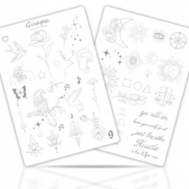 Double-Sided Printed 1.5MM Silicone Tiny Tattoo Practice Skins – Durable & Realistic for Precision Training (White Pad- 2Pcs)