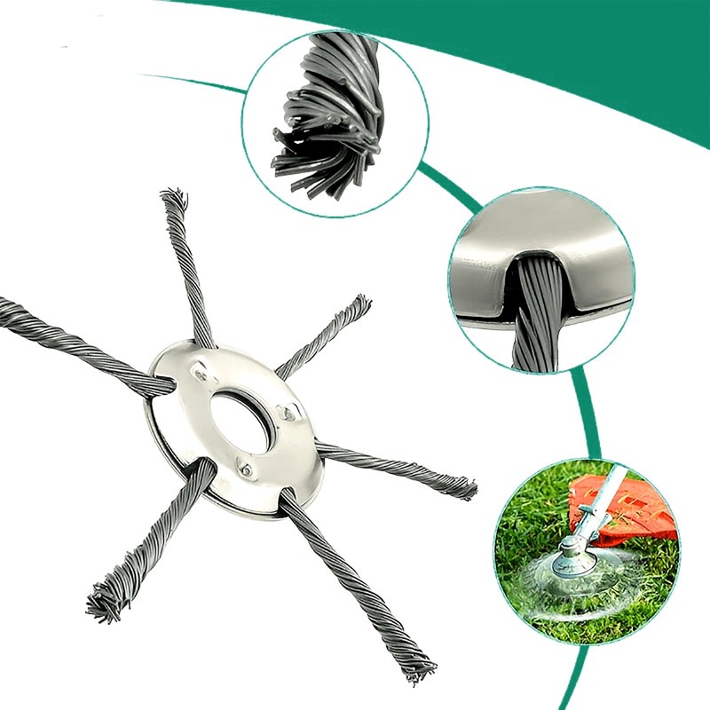 6in Steel Wire Grass Trimmer Head Replacement, Trimmer Blade for