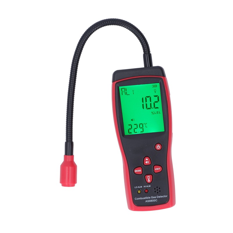 Digital Display Combustible Gas Detector Flexible Probe LCD Backlit Gas