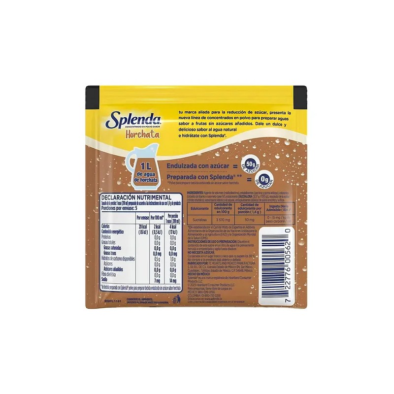 Concentrado en Polvo Splenda Horchata 7g