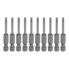 HARFINGTON 10pcs SL3 Magnetic SLotted Screwdriver Bits 3mm S2 Steel Flat Head Screwdriver Bit 1/4" Hex Shank Industrial Grade Screw Driver Drill Bits 50mm (2") Long for Screws