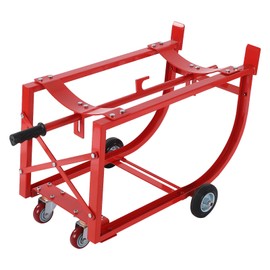 55 Gallon Drum Cradle with Tipping Lever, 600-Lb Capacity Heavy Duty Drum Stand, Powder-Coated Steel Construction for Easy Loading and Transporting Round Drums