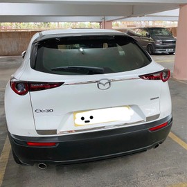 CYAuto New Chrome Exterior Rear Tail Door Trunk Wing Molding Crossbar Cover Trims for Mazda CX-30 CX30 DM 2020 2021 2022 2023 (Chrome)