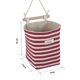 LOCALIS Hanging Storage - Set of 2 - Hanging Organiser, Hanging Bag, Wall Organiser, Basket, Hanging Organiser Made of Fabric for Hallway, Bathroom, Children's Room - Size L 14 x 14 x 19 cm