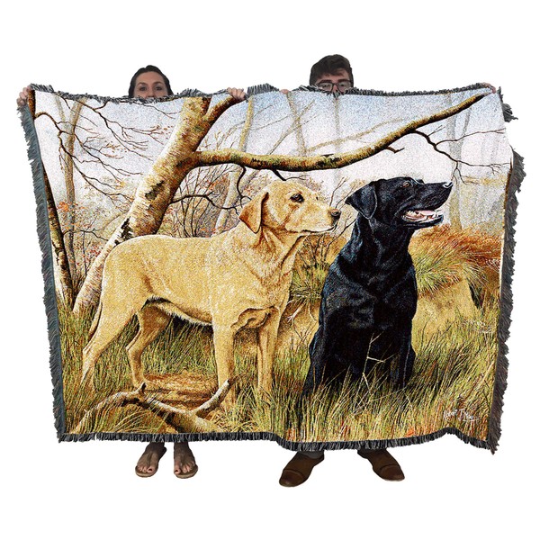 Pure Country Weavers Labrador Retrievers Lab Blanket by Robert May - Gift for Dog Lovers - Tapestry Throw Woven from Cotton - Made in The USA (72x54)