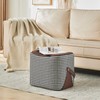 Uniclinens Small Leather Ottoman Footrest with Handle, Brown Foot Stools,