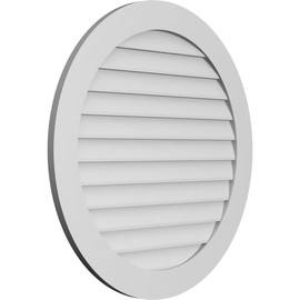 Ekena Millwork GVPRO36X3601SN Round Surface Mount PVC Gable Vent, Factory Primed White