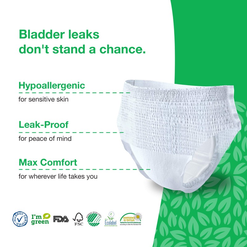 Veeda Natural Adult Incontinence Underwear for Men - Disposable Underwear