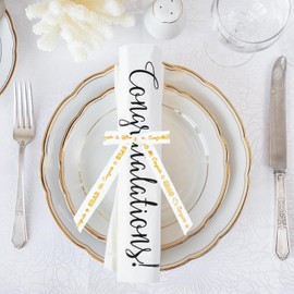 Meseey 30-Pack White Satin Graduation Ribbon Bows with Twist Ties Elegant 3x3 Inch Congrats Grad Decor for Caps, Gifts & Party Styling (White, 3 x 3 Inch)