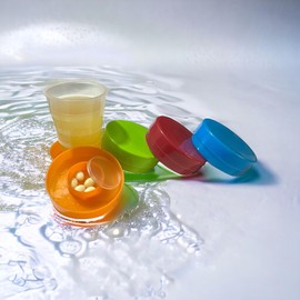 GMM 4 Pieces Collapsible Tumbler with Lid with Pill Box for School, Camping, Picnic, Travel, Home, Offices