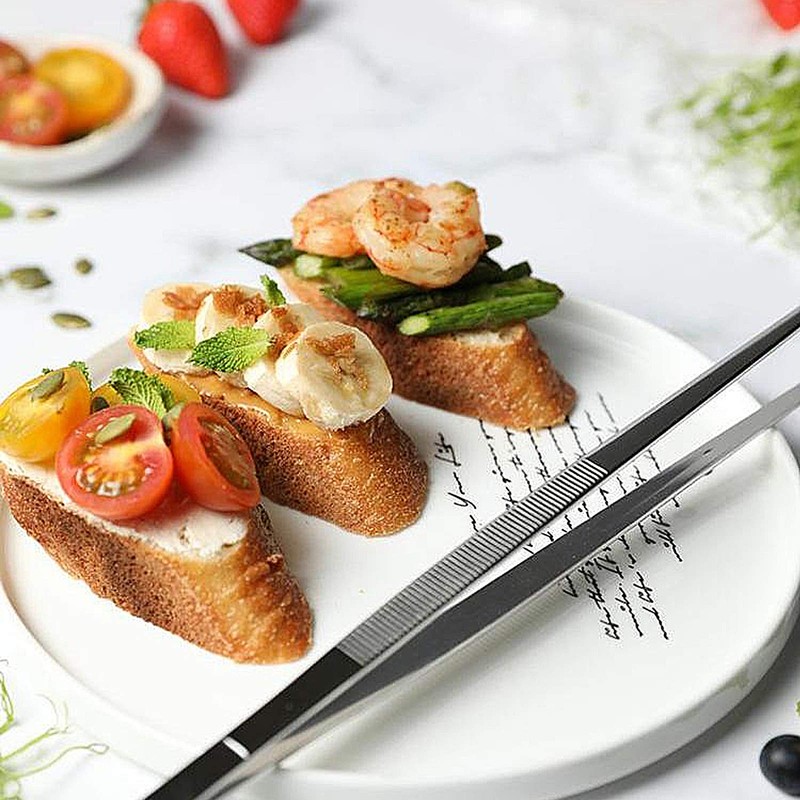 30cm / 12-Inch Long Stainless Steel Food Tongs Straight Tweezers