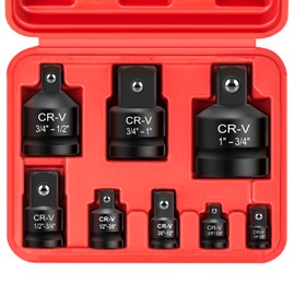 8PCS Impact Socket Adapter and Reducer Set, 1/4" 3/8" 1/2" 3/4" 1" Inch Square Drive Wrench Adapter, CR-MO Steel, for Drill, Breaker Bar, Ratchet Drive Hand Gadgets (Upgraded)