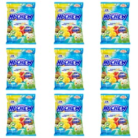 Hi Chew Tropical Mix Flavor Soft and Chewy Taffy Candy - Bundle Pack of 9