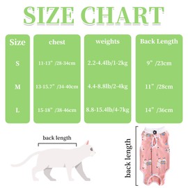 GOZINA 2 Pack Cat Surgery Recovery Suit, Baby Cotton Cat Recovery Suit, Breathable Surgical Recovery Suit, Anti-licking Onesie Post Surgery, Adjustable Kitten Clothes (S, Alpaca)
