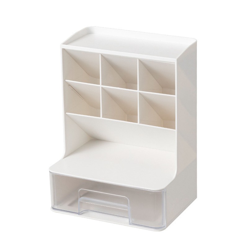Desktop Storage Box Multi Compartments Pencil Sundry Holder with Drawer