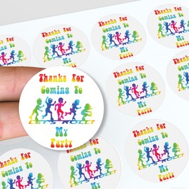 Roller Skating Thank You Birthday Party Stickers for Party Bags & Sweet Cones (48 Stickers)