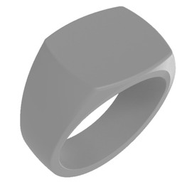 Enso Rings Grand Signet Silicone Rings - Ultra Comfortable & Waterproof - .51in Wide, .12in Thick - Misty Grey - Size 9