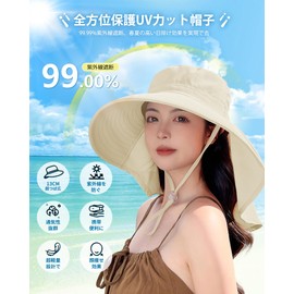 Skyverse Women's UV Protection Hat, Blackout (UPF 50+, Wide Brim, Size Adjustable, Total Light Shade, Ultra Lightweight, Cool, Removable Chin Strap, Sweat Absorption and Quick Drying, Small Face