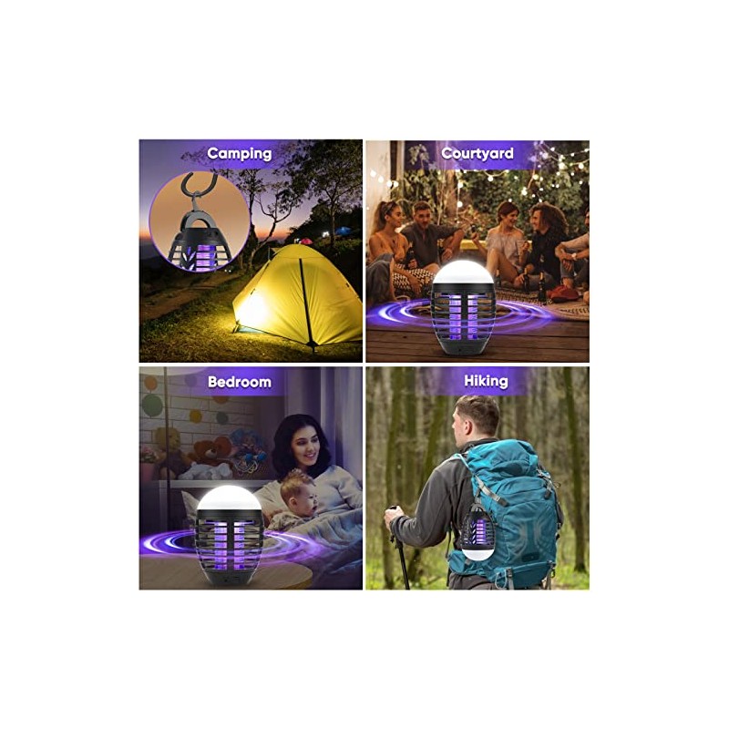 Bug Zapper, Rechargeable Mosquito Zapper Indoor Outdoor, UV Light Mosquito