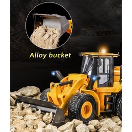 EHAIR RC Bulldozer Metal Alloy Remote Control Dozer Engineering Car Remote Control Loader Remote Control Bulldozer Electric Remote Control Toy 2.4G Model Car Light Heavy Duty Equipment 1/16 Adult Gift