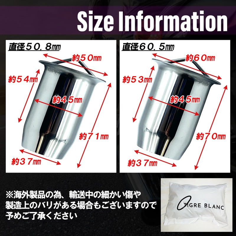 TIGRE BLANC Inner Silencer, Motorcycle, Exhaust, Baffle, Muffler, Catalytic Type,