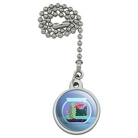 GRAPHICS & MORE Black Cat Staring at Betta Fish Bowl Ceiling Fan and Light Pull Chain