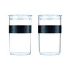 PRESSO Set of 2 Plastic Storage Jars, 1 Litre, Black