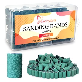 Maryton 500 Pcs Sanding Bands for Nail Drill, Coarse Nail Sanding Band Bulk for Professional Salons Manicure and Pedicure
