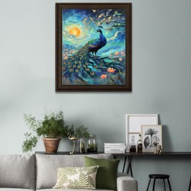 Miyahomy Diamond Painting Kits for Adults - Peacock Diamond Art Kits for Adults Beginner,DIY Colorful Animals Round Full Drill Paintings with Diamonds Gem Art for Adults Home Wall Decor 12x16inch