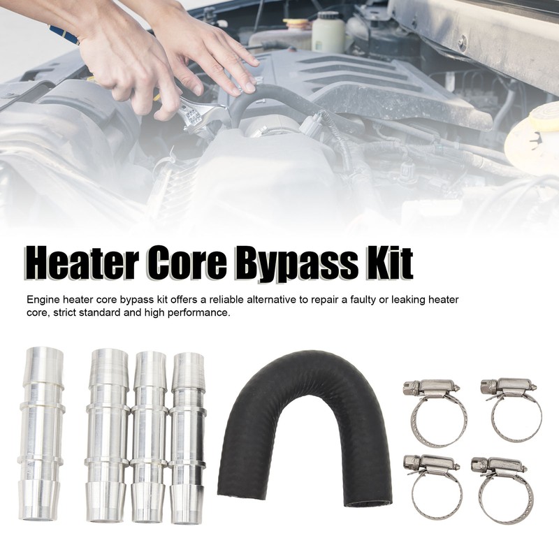 Engine Heater Core Bypass Kit 5/8in 3/4in Hose Fitting Aluminum